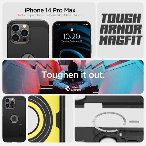 Etui iPhone 14 Pro Max Spigen Tough Armor Mag MagSafe czarne