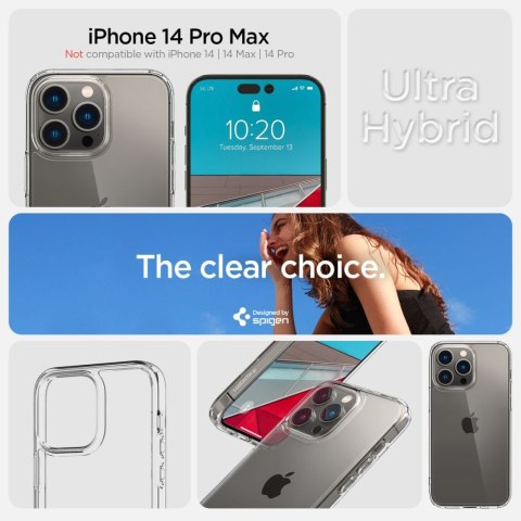 Etui na telefon iPhone 14 Pro Max Spigen Ultra Hybrid przezroczyste