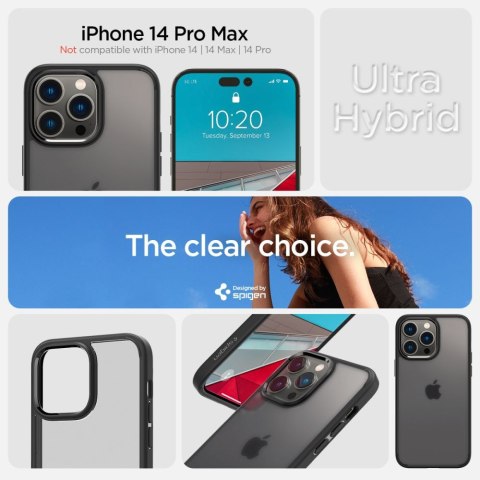 Etui na telefon iPhone 14 Pro Max Spigen Ultra Hybrid Frost Black