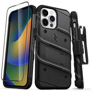 Etui iPhone 14 Pro Max ZIZO BOLT Series czarne + szkło