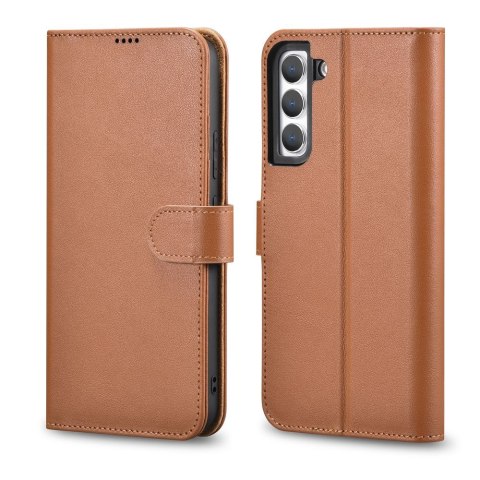 Etui Samsung Galaxy S22+ Plus iCarer brązowe Haitang Leather Wallet