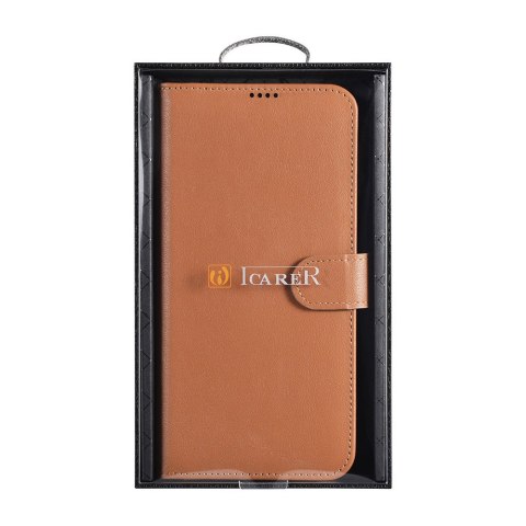 Etui Samsung Galaxy S22+ Plus iCarer brązowe Haitang Leather Wallet