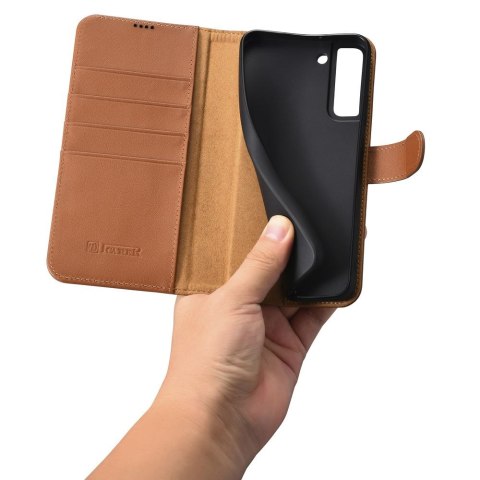 Etui Samsung Galaxy S22+ Plus iCarer brązowe Haitang Leather Wallet