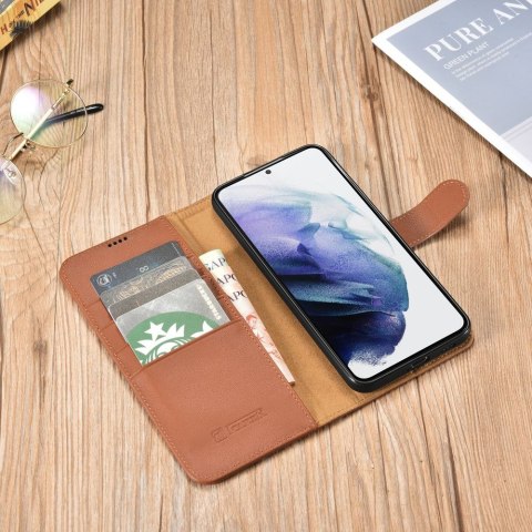 Etui Samsung Galaxy S22+ Plus iCarer brązowe Haitang Leather Wallet