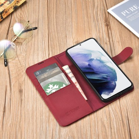 Etui Samsung Galaxy S22+ Plus iCarer czerwone Haitang Leather Wallet