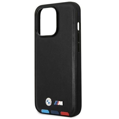 Etui BMW BMHMP14X22PTDK Apple iPhone 14 Pro Max czarny/black Leather Stamp Tricolor Magsafe