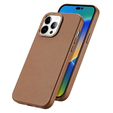 Etui na telefon iPhone 14 Pro Max Dux Ducis Grit MagSafe brązowy