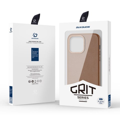 Etui na telefon iPhone 14 Pro Max Dux Ducis Grit MagSafe brązowy