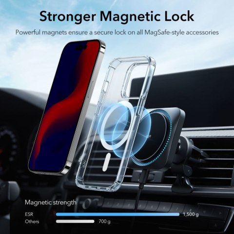 Etui na telefon iPhone 14 Pro Max ESR Krystec Halolock MagSafe przezroczyste