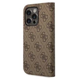 Etui iPhone 14 Pro Max Guess GUBKP14XHG4SHW brązowy book 4G Vintage Gold Logo