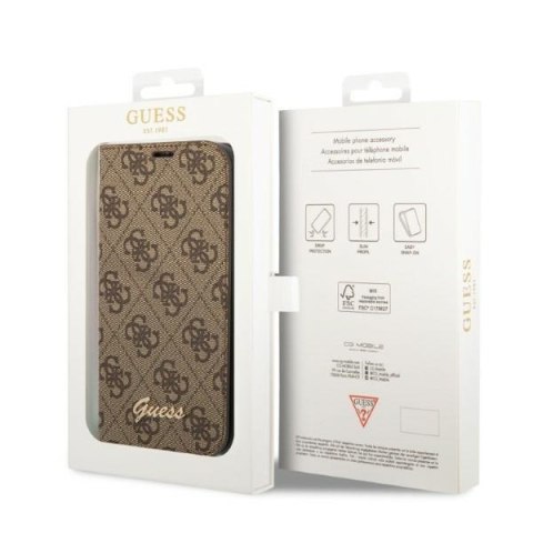 Etui na telefon iPhone 14 Pro Max Guess GUBKP14X brązowy vintage