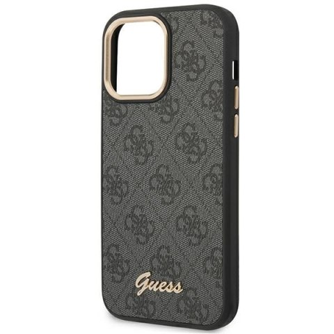 Etui na telefon iPhone 14 Pro Max Guess czarne hard case Vintage Gold