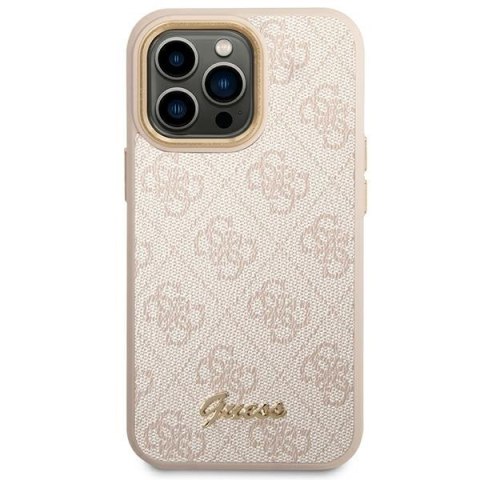 Etui na telefon iPhone 14 Pro Max Guess różowe hard case Vintage Gold