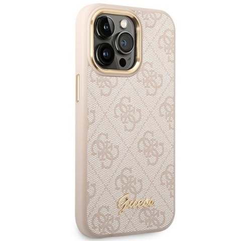 Etui na telefon iPhone 14 Pro Max Guess różowe hard case Vintage Gold