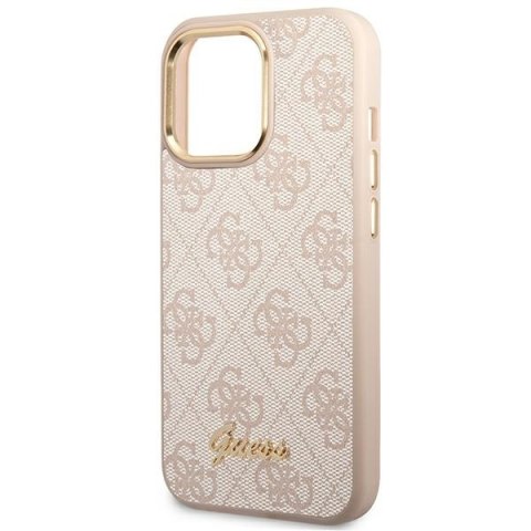 Etui na telefon iPhone 14 Pro Max Guess różowe hard case Vintage Gold