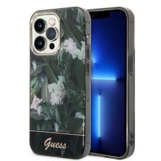 Etui iPhone 14 Pro Max Guess zielone hard case Jungle Collection