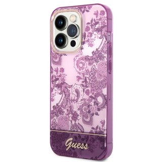 Etui iPhone 14 Pro Max Guess fuksjowe hard case Porcelain Collection