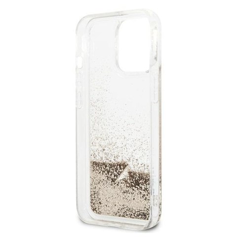 Etui na telefon iPhone 14 Pro Max Guess Glitter Charms złote