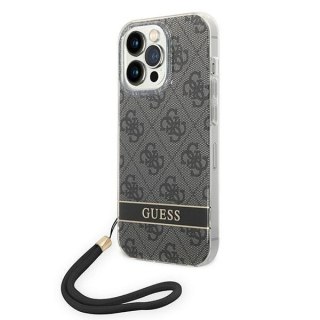 Etui iPhone 14 Pro Max Guess 4G Print Strap czarne