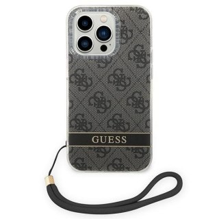 Etui iPhone 14 Pro Max Guess 4G Print Strap czarne