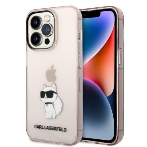 Etui na telefon iPhone 14 Pro Max Karl Lagerfeld Choupette różowe