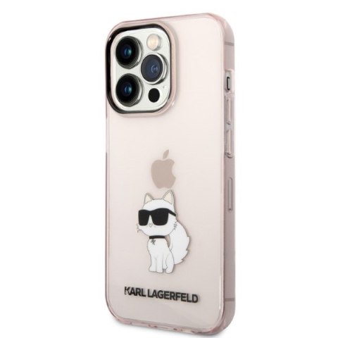 Etui na telefon iPhone 14 Pro Max Karl Lagerfeld Choupette różowe