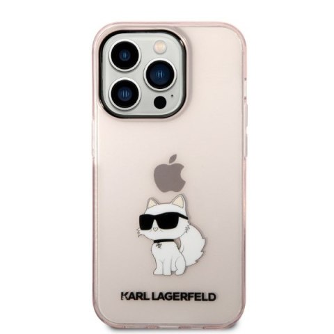 Etui na telefon iPhone 14 Pro Max Karl Lagerfeld Choupette różowe