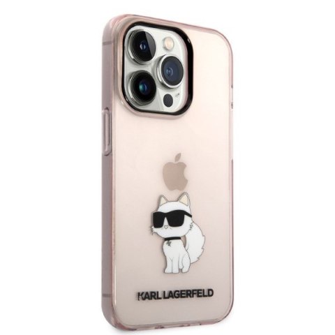 Etui na telefon iPhone 14 Pro Max Karl Lagerfeld Choupette różowe