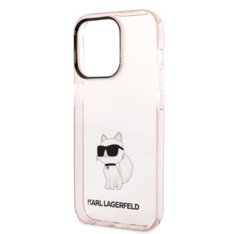 Etui na telefon iPhone 14 Pro Max Karl Lagerfeld Choupette różowe