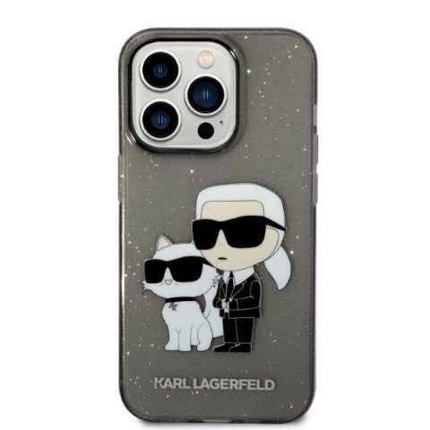 Etui na telefon iPhone 14 Pro Max Karl Lagerfeld czarne IML GLIT NFT