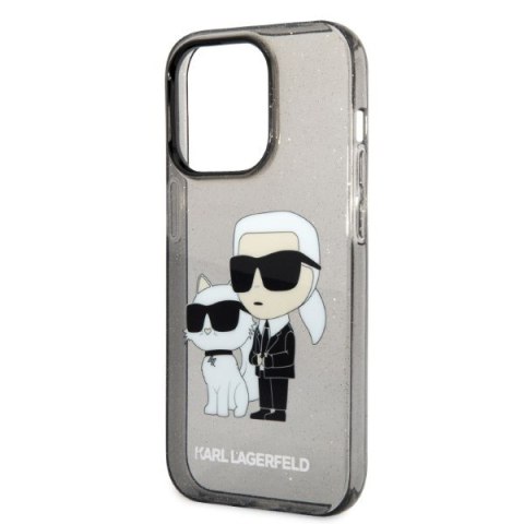 Etui na telefon iPhone 14 Pro Max Karl Lagerfeld czarne IML GLIT NFT