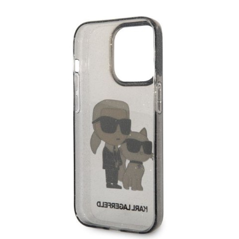 Etui na telefon iPhone 14 Pro Max Karl Lagerfeld czarne IML GLIT NFT