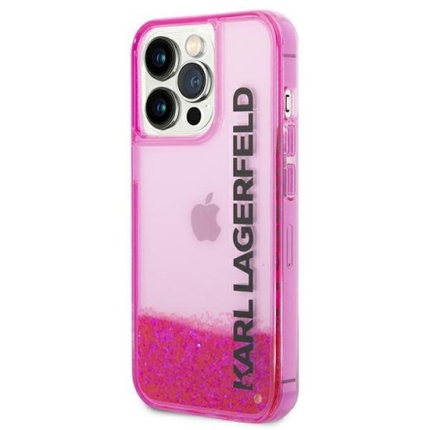 Etui na telefon iPhone 14 Pro Max Karl Lagerfeld różowe Liquid Glitter