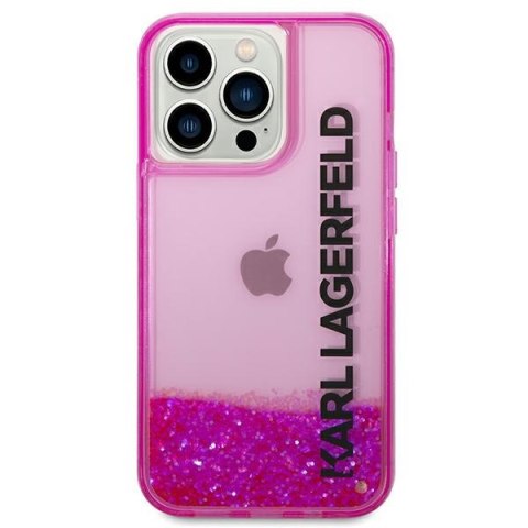 Etui na telefon iPhone 14 Pro Max Karl Lagerfeld różowe Liquid Glitter