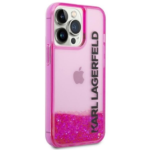 Etui na telefon iPhone 14 Pro Max Karl Lagerfeld różowe Liquid Glitter