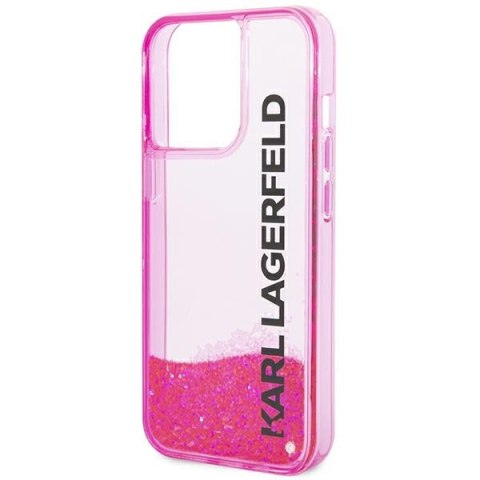 Etui na telefon iPhone 14 Pro Max Karl Lagerfeld różowe Liquid Glitter