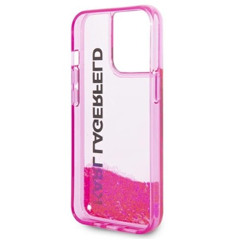 Etui na telefon iPhone 14 Pro Max Karl Lagerfeld różowe Liquid Glitter