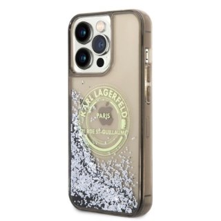 Etui iPhone 14 Pro Max Karl Lagerfeld czarne Liquid Glitter RSG