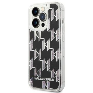 Etui iPhone 14 Pro Max Karl Lagerfeld czarne Liquid Glitter Monogram