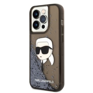 Etui iPhone 14 Pro Max Karl Lagerfeld czarne Glitter NFT Karl Head