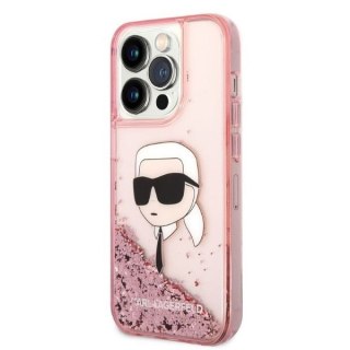 Etui na telefon iPhone 14 Pro Max Karl Lagerfeld różowe Glitter NFT