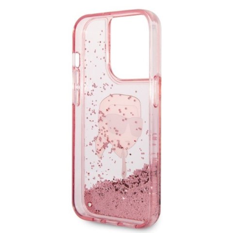 Etui na telefon iPhone 14 Pro Max Karl Lagerfeld różowe Glitter NFT