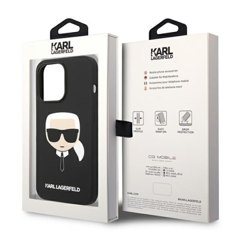 Etui na telefon iPhone 14 Pro Max Karl Lagerfeld czarne Silicone