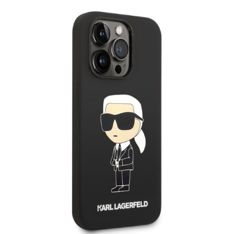 Etui iPhone 14 Pro Max Karl Lagerfeld czarne hardcase Silicone NFT Ikonik MagSafe