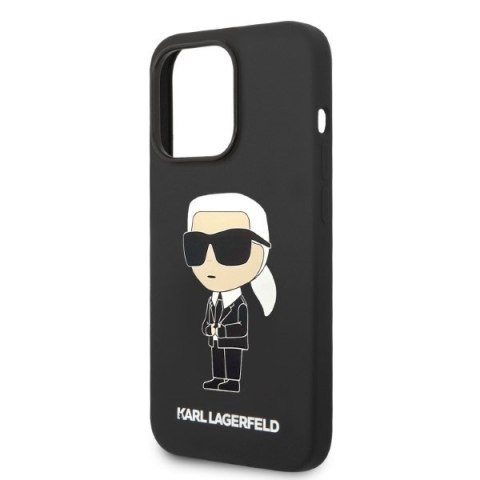 Etui iPhone 14 Pro Max Karl Lagerfeld czarne hardcase Silicone NFT Ikonik MagSafe