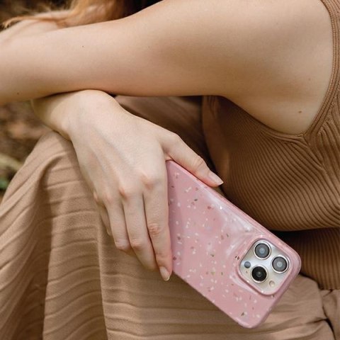 Etui na telefon iPhone 14 Pro Max UNIQ Coehl Terrazzo różowy/coral pink