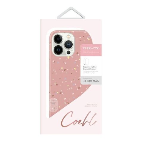 Etui na telefon iPhone 14 Pro Max UNIQ Coehl Terrazzo różowy/coral pink