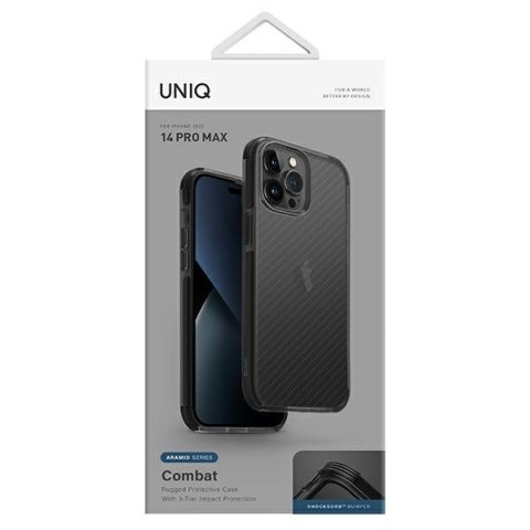 Etui na telefon iPhone 14 Pro Max UNIQ Combat czarny carbon black