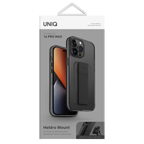 Etui iPhone 14 Pro Max UNIQ Heldro Mount szary