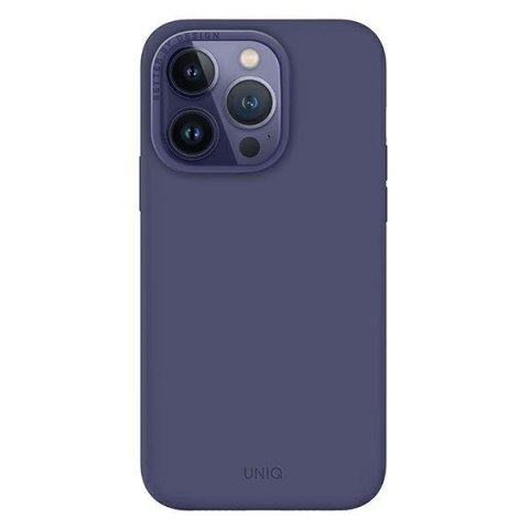 Etui na telefon iPhone 14 Pro Max UNIQ Lino purpurowy - elegancki design